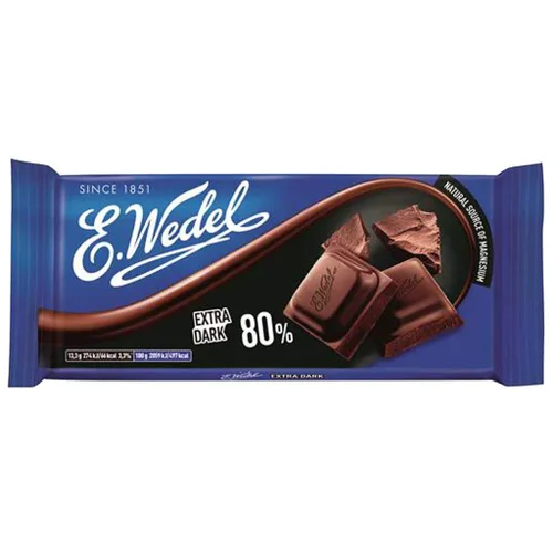 Vista 2 de E. Wedel Chocolate Negro 80% Cacao, 3.50 oz/ 3.5 onzas (Paquete de 5)
