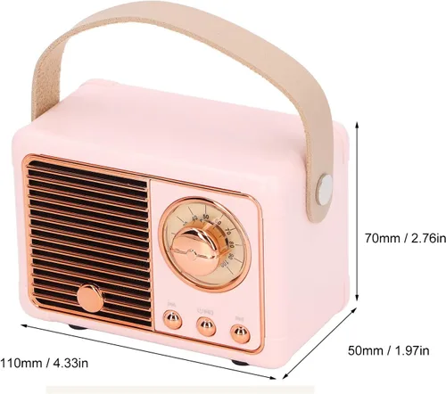 Vista 9 de ZJchao Altavoz portátil mini compacto inalámbrico retro diseño incorporado tarjeta radio alta capacidad batería ligero para viajes al aire libre