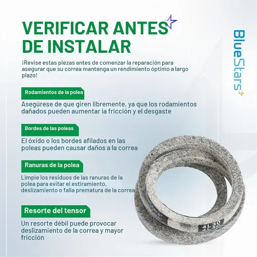 Vista 8 de BlueStars Correa de transmisión 4L-300 – Compatible con máquina McLane Edge recortadora, repuesto para cortadora de césped Mclane Edger de 30
