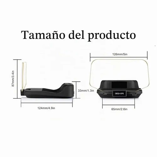 Vista 6 de HUD para automóvil, universal OBD2 + pantalla HUD para coche, proyector de alarma de sobrevelocidad