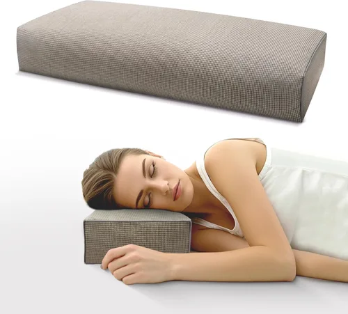Vista 23 de Almohada ajustable de casco de trigo sarraceno para aliviar el dolor de cuello (21 x 8 x 4), almohada de enfriamiento natural para campamento