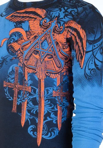 Vista 7 de Archaic by Affliction - Camisa térmica de manga larga para hombre, Azul
