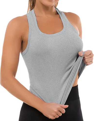 Vista 39 de MathCat - Camisetas sin mangas para mujer, básicas, sin costuras, para entrenamiento, yoga, atléticas, con espalda cruzada, deportivas, para correr