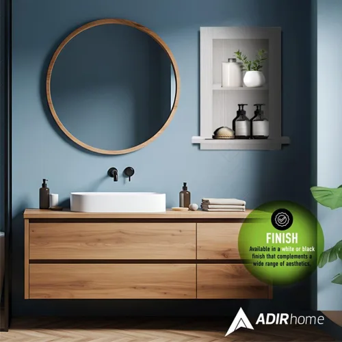 Vista 7 de AdirHome Nicho de pared empotrado, botiquín empotrado blanco completamente montado