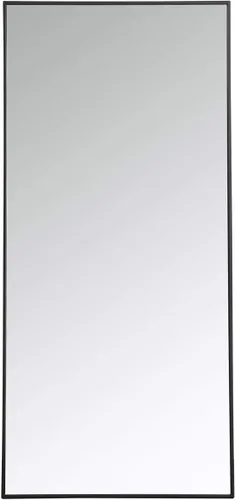 Vista 28 de Elegant Decor Monet - Espejo rectangular con marco de metal (60 x 18 pulgadas), color negro