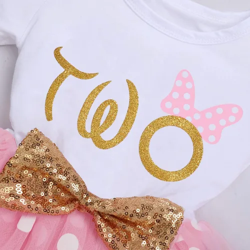 Vista 3 de IBTOM CASTLE Vestido de princesa con diseño de ratón y lentejuelas para niñas y bebés, disfraz elegante para sesión de fotos