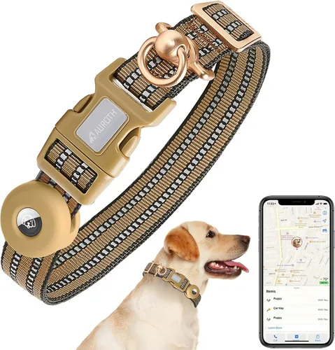Vista 10 de Collar de perro Auroth para perros medianos y grandes, collar de perro reflectante, collares de perro de nylon suave ajustables con resistente