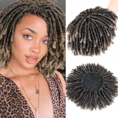 Vista 22 de Pelucas de rastas cortas de 6 pulgadas para mujeres y hombres negros con clips, pelucas sintéticas trenzadas de imitación afro trenzadas, rastas
