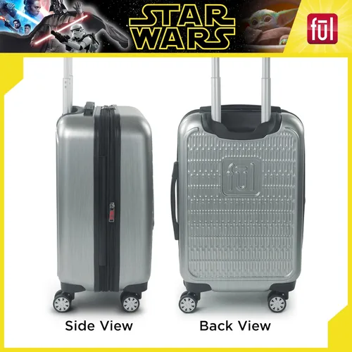 Vista 3 de FUL Star Wars Darth Vader - Maleta rígida con ruedas en relieve, plateado, Ful Star Wars Darth Vader - Maleta rígida con ruedas en relieve
