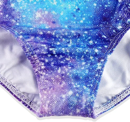 Vista 136 de HOZIY - Leotardos de manga larga para niñas, de gimnasia, para niños pequeños, trajes florales de unicornio, galaxia, arco iris, patrón de rayas