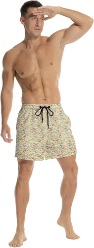 Vista 5 de Traje de baño de secado rápido con forro de malla y bolsillos laterales para hombre