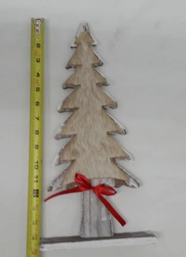 Vista 5 de Dennis Basso Árbol de madera recortado de piel sintética para decoración navideña (paquete de 2)