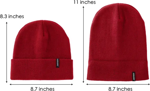 Vista 5 de Gorro de punto para hombre y mujer, gorro de punto cálido y holgado con puños