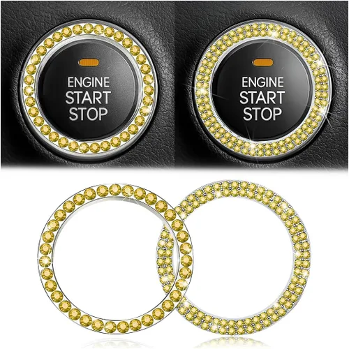 Vista 34 de Calcomanías de anillo de arranque de motor con diamantes de imitación de cristal, paquete de 2 unidades, cubierta / calcomanías para botón de Doble