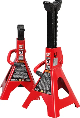 Vista 5 de BIG RED ATZ120005R Torin Heavy Duty Pin Type Professional Car Jack Stand con cerradura, capacidad de 12 toneladas (26,400 lb), rojo, 1 par y T43202