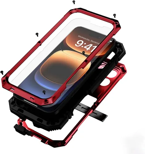 Vista 17 de Lunivop Funda compatible con iPhone 15 Pro Max de 6.7 pulgadas 2023, protección resistente, a prueba de polvo, resistente de metal de grado militar