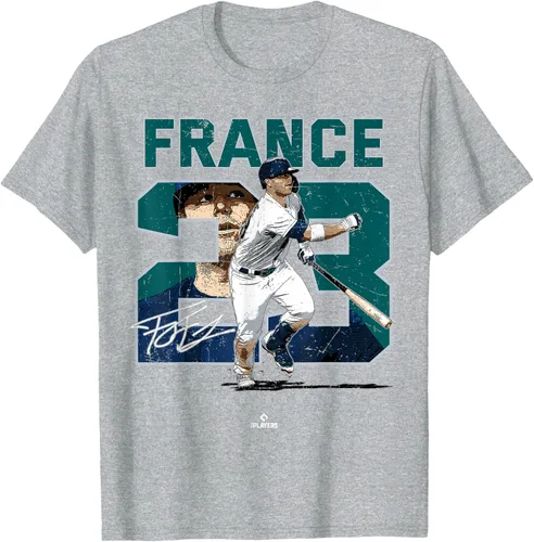 Vista 6 de Number and Portrait Ty France Seattle MLBPA Camiseta, Negro