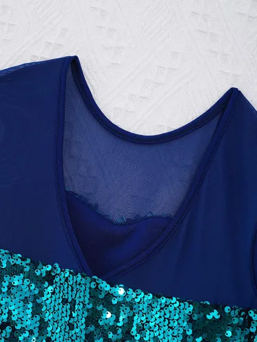 Vista 68 de CHICTRY Vestido tutú de ballet con lentejuelas brillantes para niñas y niñas, moderno disfraz de baile latino de jazz