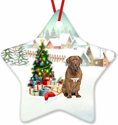 Vista 123 de Prezzy Airedale Terrier - Adorno para decoración de árbol de Navidad, regalos lindos para amantes de los perros, para familiares y amigos, nuevo