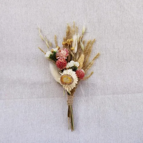 Vista 7 de Mini ramo de flores secas ramos secos de rosas buzón de regalo Boutonniere Pastel de flores BOHO (A)