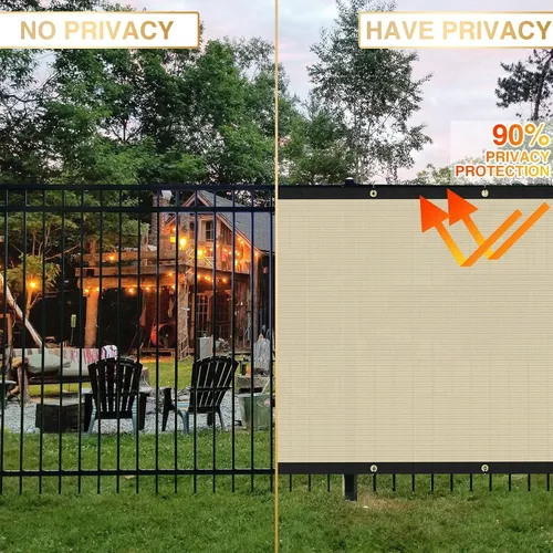 Vista 4 de Pantalla de Privacidad para Valla 4 x 1 Pies, Valla Resistente de Malla para Cubierta de Jardín al Aire Libre, Patio, Valla de Eslabón y Cadena