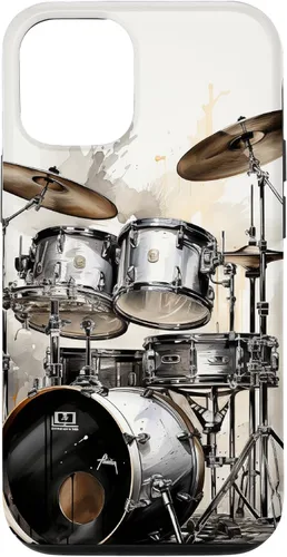 Vista 28 de Vintage Drum Set Drawing Funda para iPhone 17