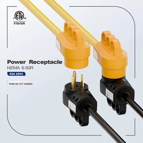 Vista 4 de Receptáculo de soldador hembra Nema 6-50R, enchufe de 3 clavijas ETL de 50 A