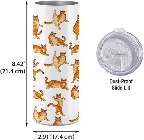Vista 3 de WIRESTER Vaso recto de acero inoxidable delgado de 20 onzas con tapa, vaso de viaje para bebidas frías y calientes, posturas divertidas y divertidas