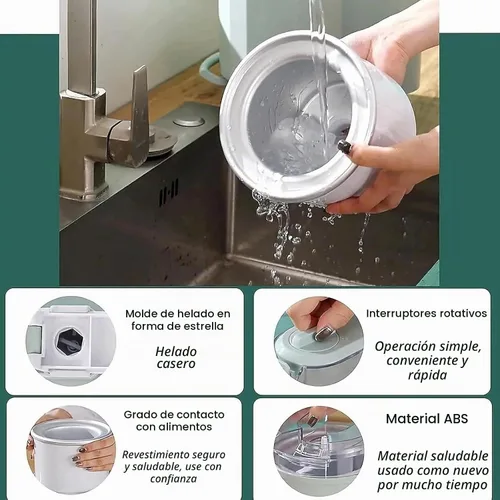 Vista 2 de Máquina de helado suave de 1 L para el hogar, mini máquina automática de helados y yogur, máquina compacta para bar y café