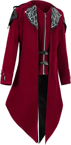 Vista 5 de Chaqueta gótica Steampunk con capucha para hombre, disfraz medieval de Halloween para cosplay