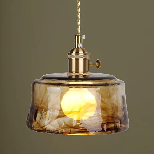Vista 11 de Sedelan Lámpara Colgante de Vidrio, Iluminación Colgante Vintage, Iluminación Colgante de Cocina Sobre Isla Pasillo Dormitorio Lámpara Colgante