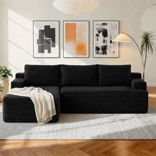 Vista 17 de Sofá modular Cloud de 108 pulgadas, moderno sofá deshuesado con otomana móvil, sofá modular de asiento profundo, sofás esquineros de pana para sala