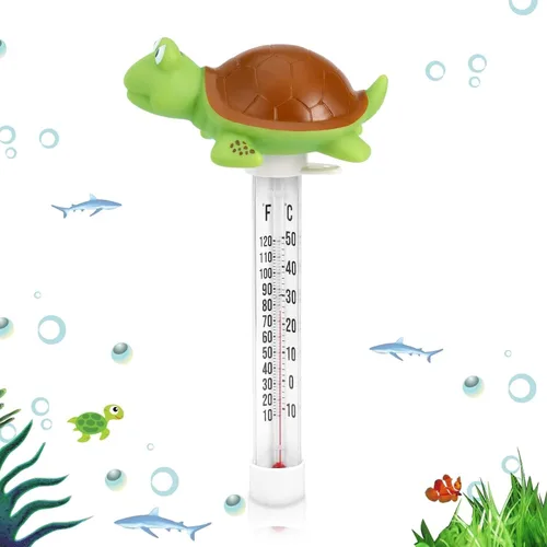 Vista 2 de Termómetro flotante para piscina, pantalla grande con cuerda fácil de leer, resistente a roturas, para piscinas al aire libre e interior, spas