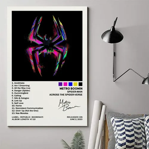 Vista 6 de EASSL Póster de Spider-M con texto en inglés "Across The Spider-Verse" (16 x 24 pulgadas)