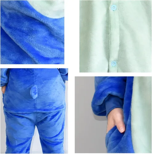 Vista 4 de Pijama unisex para adultos, para Halloween, Navidad, franela, caricaturas, cosplay, pijama
