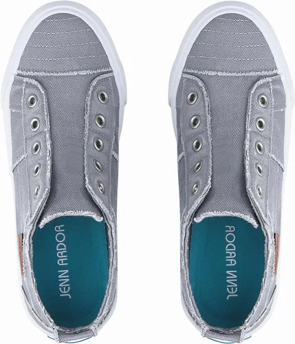 Vista 5 de JENN ARDOR Tenis de moda para mujer, bajos, hechos de tela sin cordones, fáciles de poner