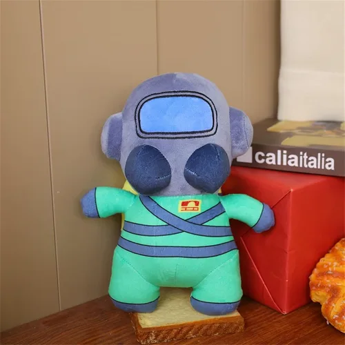 Vista 4 de Lethal Company - Peluches de peluche de Employee de 10 pulgadas, regalo ideal para cumpleaños y vacaciones (traje verde)