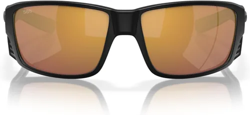Vista 11 de Costa Man - Gafas de sol con montura negra mate, lentes de espejo azul, 2.36 pulgadas Espejo Negro/Cobre Plata 20.46 oz