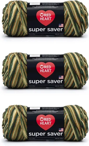 Vista 56 de Red Heart Hilo Super Saver, paquete de 3, camuflaje, 3
