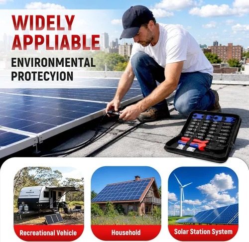 Vista 8 de MC4 Kit de crimpadora solar, 14 pares, herramienta de trinquete
