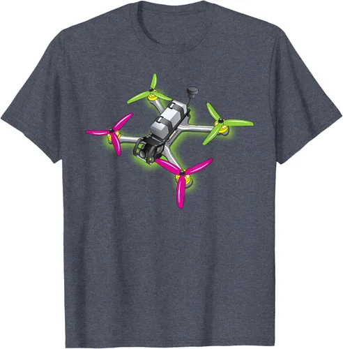 Vista 83 de Freestyle FPV Racing Drone Pilot Acro Quadcopter - Camiseta de sandía, Negro, S