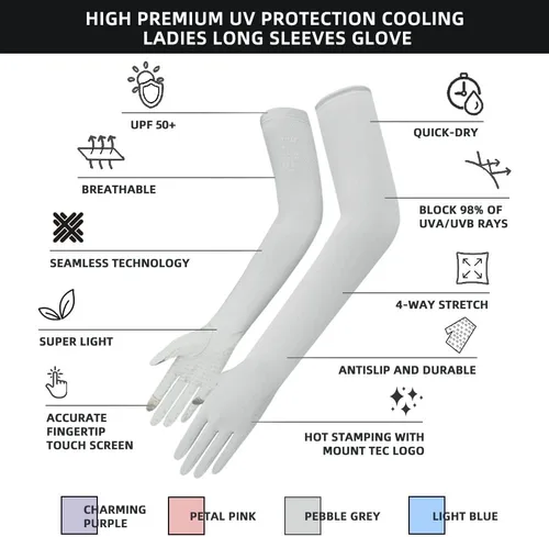 Vista 4 de Guantes de protección UV, manga de brazo, manga de codo, cubierta de tatuaje manga de compresión para cubrir brazos completos