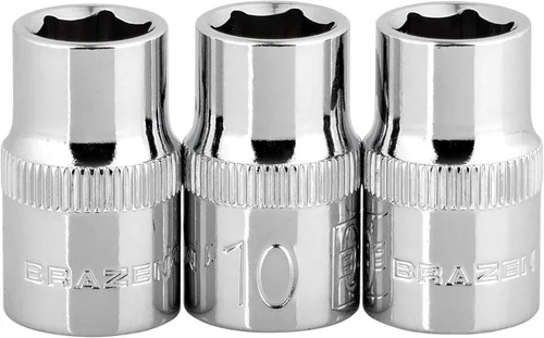 Vista 9 de BRAZEN Paquete de dos enchufes de impacto de 10 mm (múltiple tipo, accionamiento de 1/2")