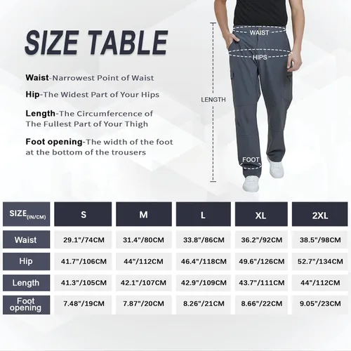 Vista 6 de MEETYOO Pantalones cargo de senderismo para hombre, impermeables, tácticos, ligeros, elásticos, para acampar