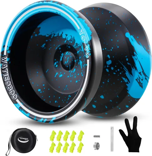 Vista 8 de yoyo Profesional, Yoyo Metálico Sensible para Principiantes, Yoyos No Sensibles para Adultos con Kits de Rodamientos No Sensibles, Guante y 10