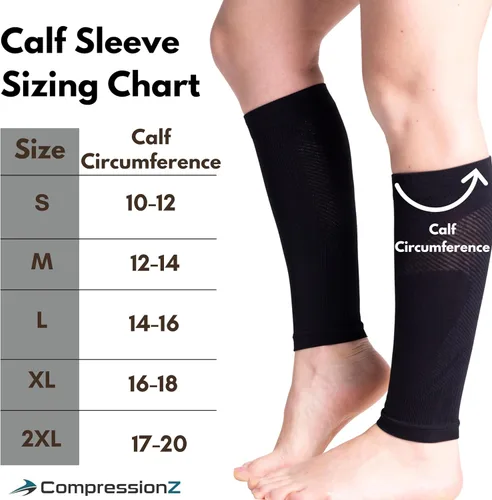 Vista 5 de CompressionZ Calf Compression Sleeves for Men & Women Running Shin Splint Support - Footless Socks Varicose Pain Relief