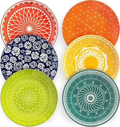 Vista 2 de Annovero Tazas, cuencos de cereales y postres, platos de ensalada y cena Platos de cocina para servir Aptos para microondas Vajilla