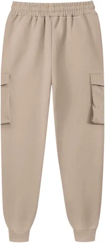 Vista 4 de Pantalones deportivos de forro polar para mujer, holgados, casuales, de cintura alta, para entrenamiento, atléticos, con parte inferior de cincha