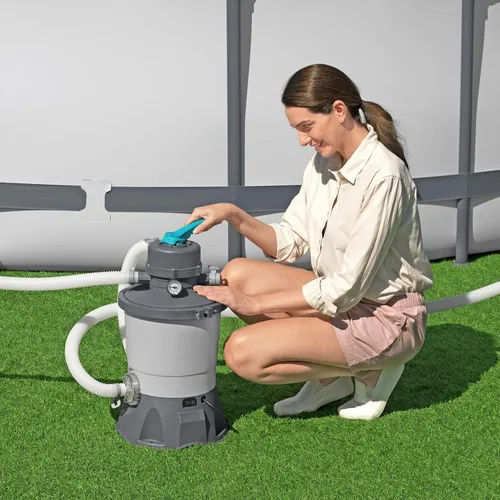 Vista 3 de Bestway Bomba de piscina con filtro de arena de 950 galones para piscinas sobre el suelo de 300 a 4,800 galones con filtro de prefiltro para agua