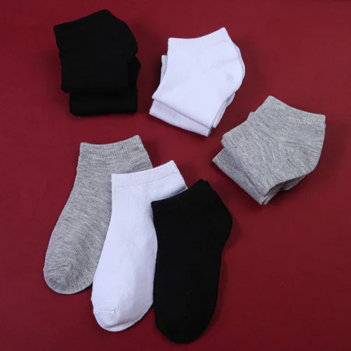 Vista 6 de Cooraby 25 pares de calcetines para niños, calcetines de corte bajo, calcetines deportivos de media amortiguación, calcetines deportivos para niños
